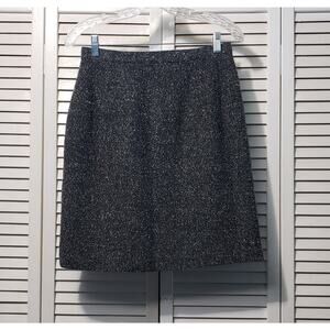 Vintage Talbots Tweed Wool Blend Skirt Women's 10 Gray Knee Length Pencil Lined